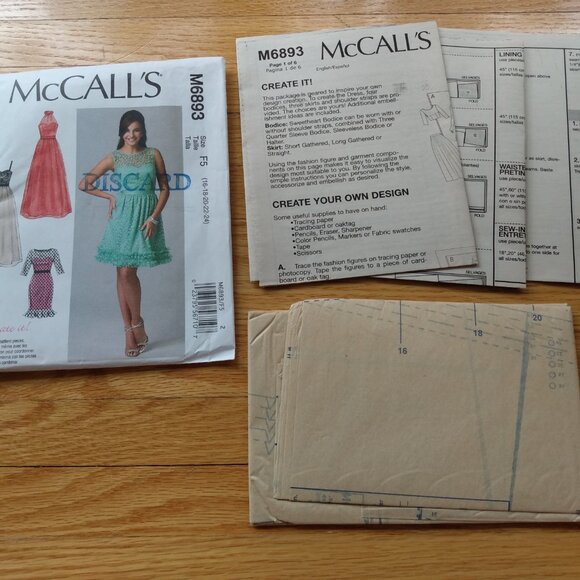 Semi-Formal Dress Sewing Pattern Plus Size 16-24 Formal Sheer Overlay 6893 - Picture 8 of 10